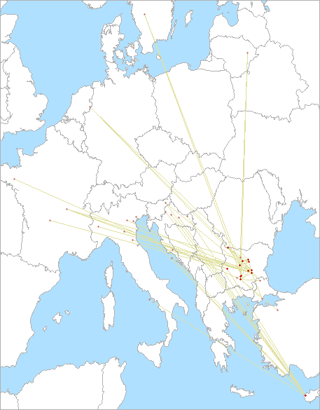 QSO map for 50 MHz